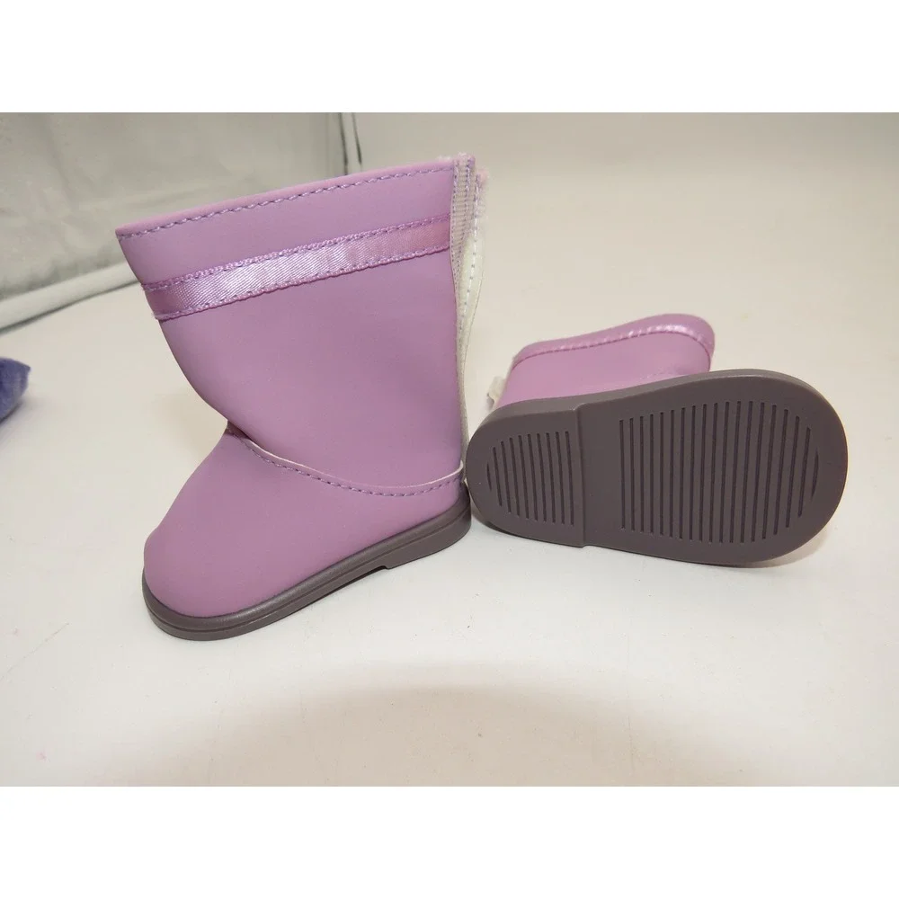 American Girl Butterfly Dress Outfit Purple Knit Boots Hair Bow